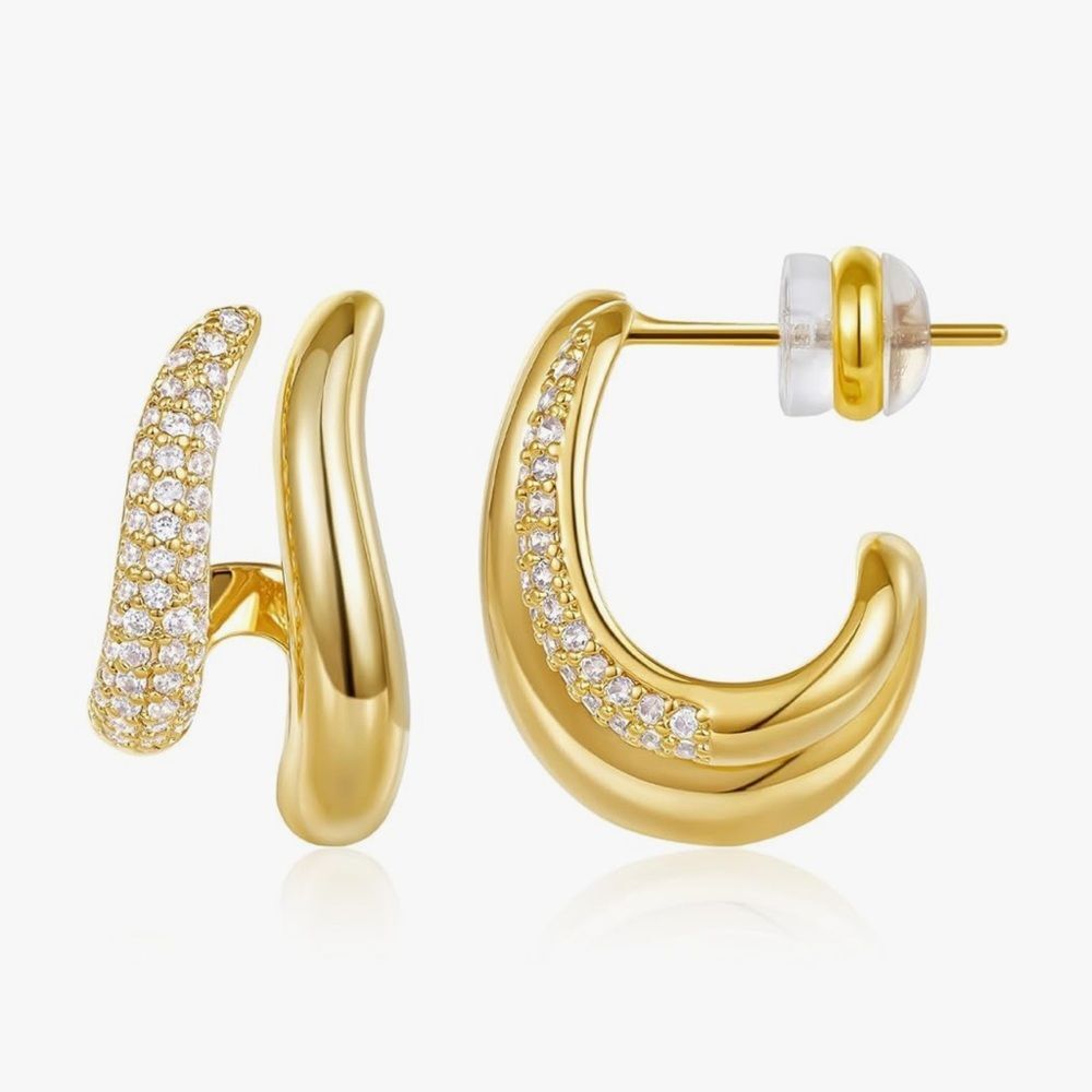 NEW 14K Gold Plate Gold Earrings